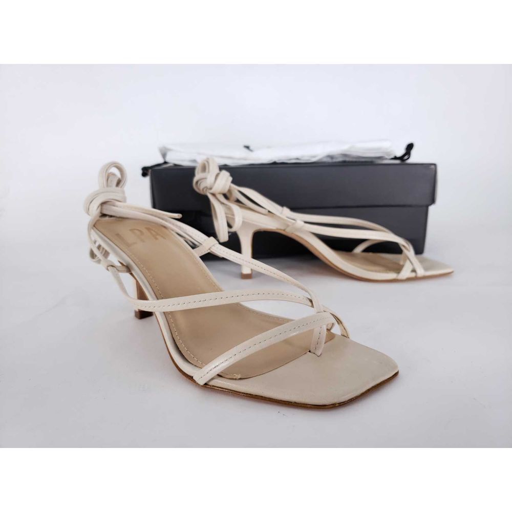 LPA Raphael Suede Leather Wrap Ankle Tie Heels - Picture 6 of 8